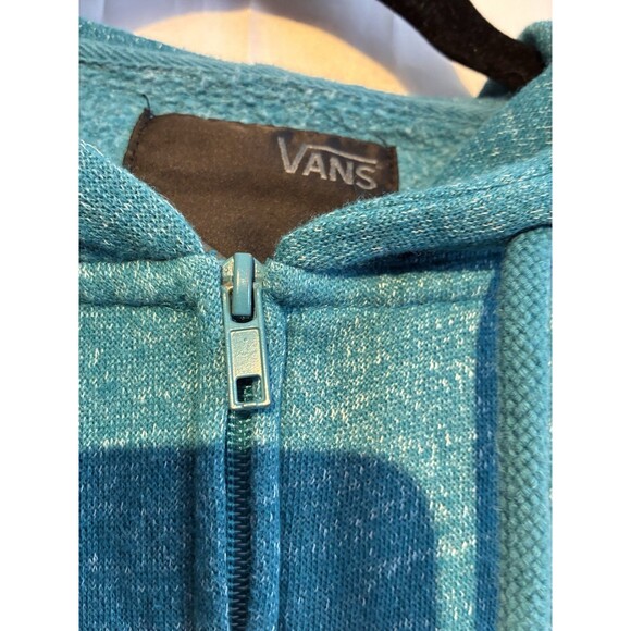 Vans Full Zip Hoodie Women XS Teal Blue Heather Logo Sweatshirt - Picture 4 of 10